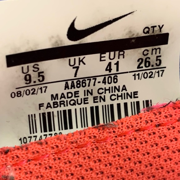 Nike Womens Lunarglide 8 Blue Orange Black Running Shoe Size 9.5 - Picture 9 of 9